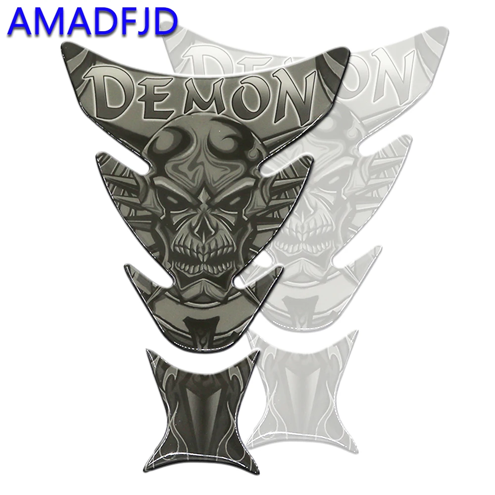 

AMADFJD Car Motorcycle Sticker Decals MotorBike Tank Pad Demon Skull Logo Tank Protector Sticker Decal For Harley Skull Tankpad