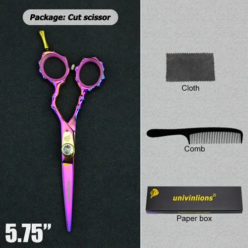 5,5/6 дюймов univinlions розовые парикмахерские ножницы, профессиональные ножницы для волос, парикмахерские принадлежности, филировочные радужные ножницы - Цвет: 6029-CUT