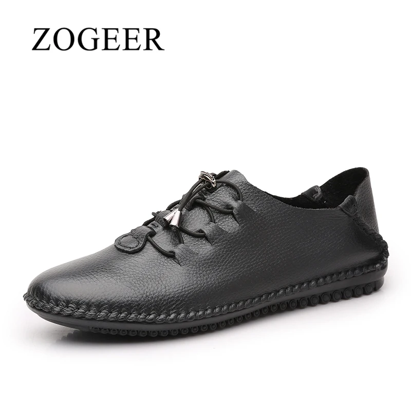 

Leather Shoes Men, Genuine Leather Plus Size 35-48 Men's Casual Shoes, 2018 New Fashion Handmade Flats Man, ZOGEER Brand