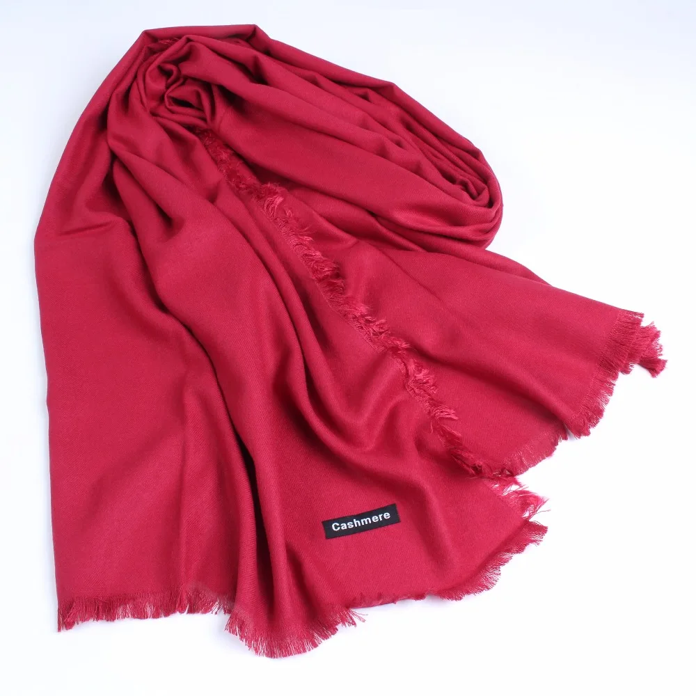 

[DIFANNI] Women solid color plain cashmere scarves with tassel lady winter thick warm scarf luxury high quality female shawls
