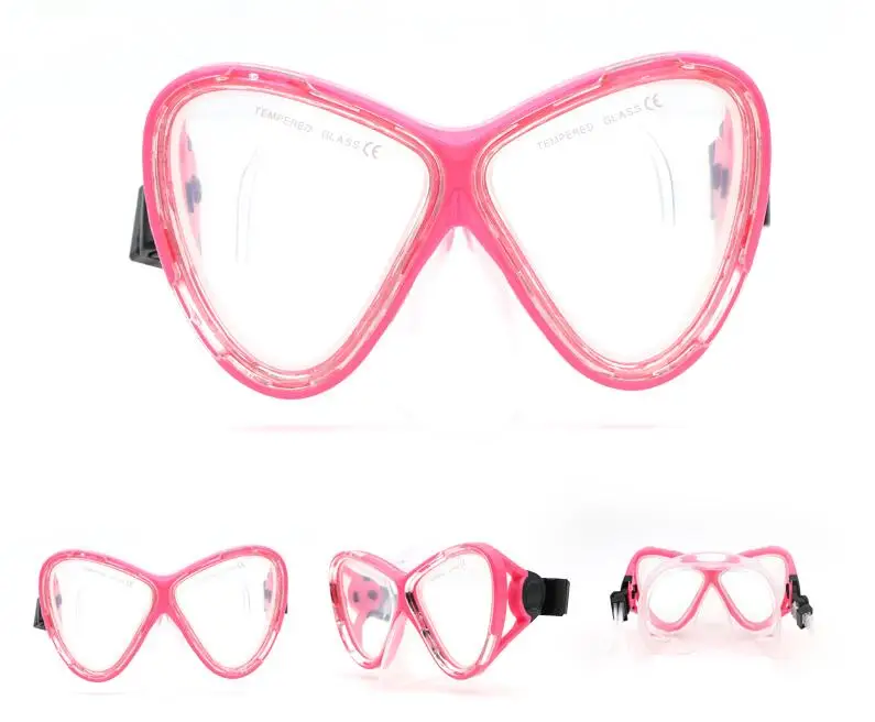 AILLOMA силиконовые подводный Подводное анти туман дайвинг очки маска плавание очки водостойкие оборудование для дайвинга - Цвет: Розовый