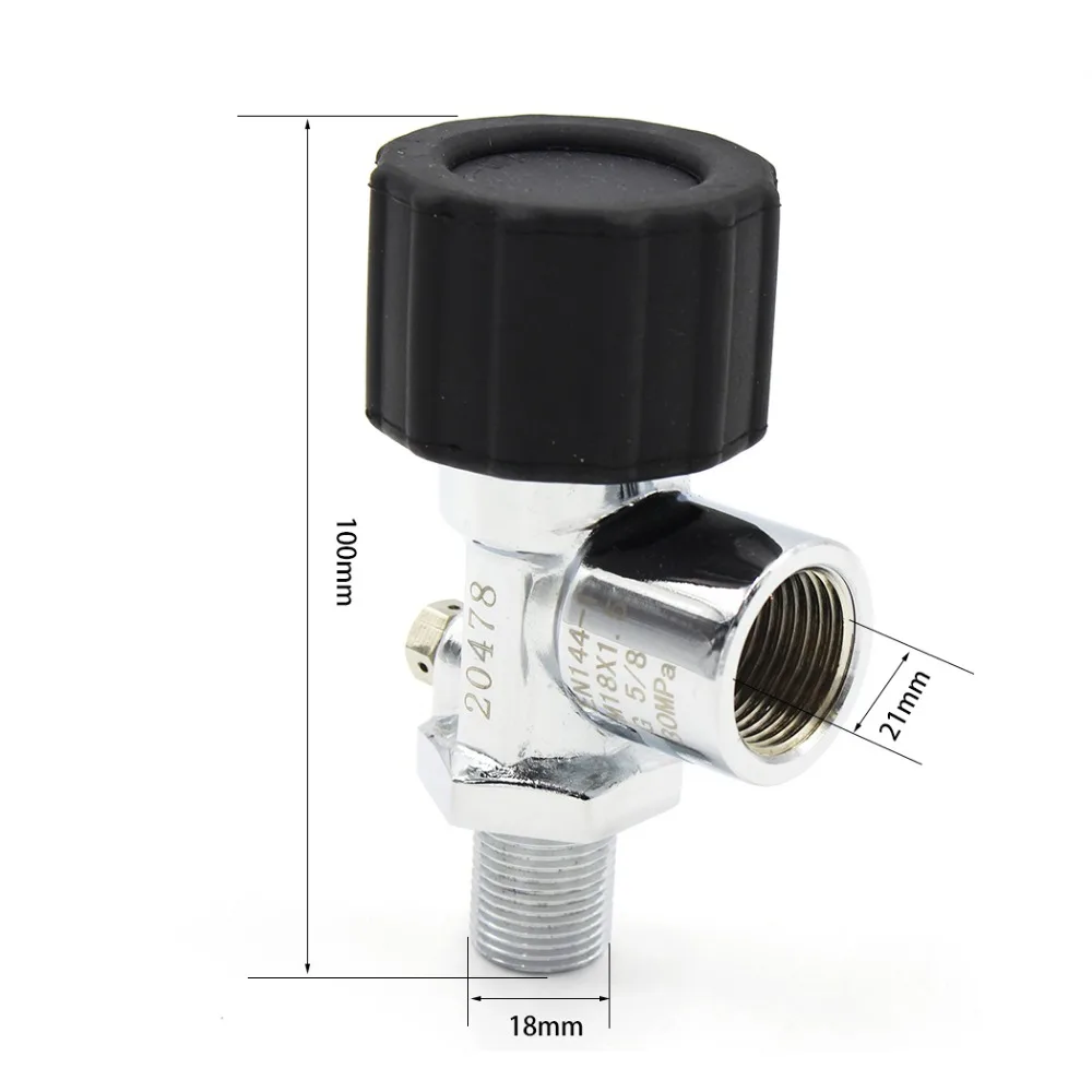 PCP Пейнтбольный бак вкл/выкл клапаны давления черный 30Mpa 4500psi M18 мужской G5/8 Женский