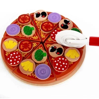 Детская игрушка деревянная хлебопечка кофе машина завтрака комбинация послеобеденный чай раннее образование Моделирование Кухонные Игрушки - Цвет: Pizza