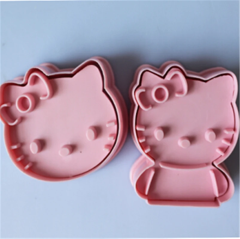TIMEMORE 2017 Новый 2 шт./компл. Розовый Hello Kitty Cat Формы Торт Sugarcraft Печенье Хлеб Cutter