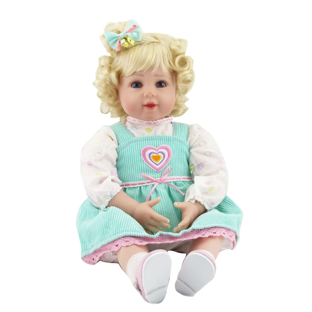

20" bebe girl doll reborn lifelike reborn babies blond hair pasted wig fashion children dolls gift bonecas reborn