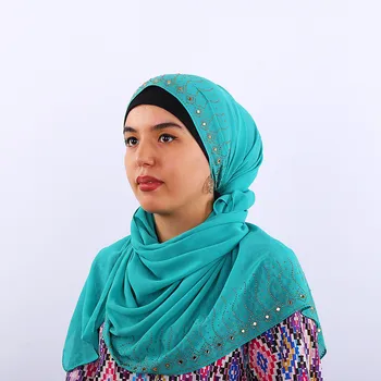 

Muslim Hijab Jersey Scarf Women Head Coverings Femmes Turban Hijabs Gray Islamic Veil Stretch Bandana Fashion Big Size Hot 14 co