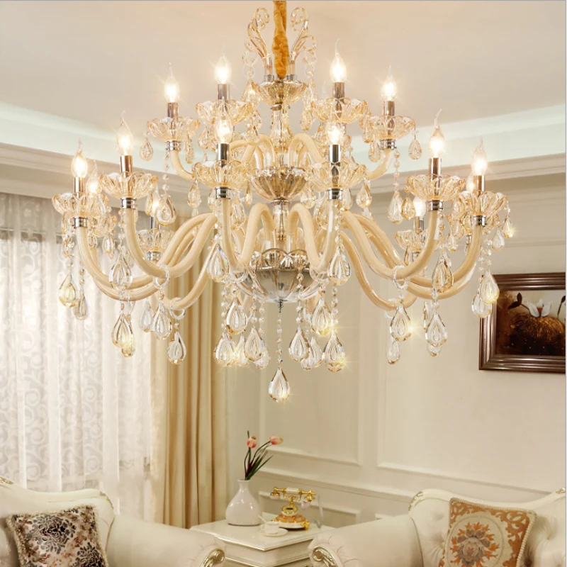 Люстры-свечи для столовой, домашнее освещение, люстра цвета шампанского в гостиной, классическая люстра, лампы для столовой
