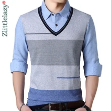 Брендовая Повседневная Весенняя рубашка поло с длинным рукавом, мужская рубашка из Джерси, имитация двух частей, мужские футболки поло, модная одежда 201944