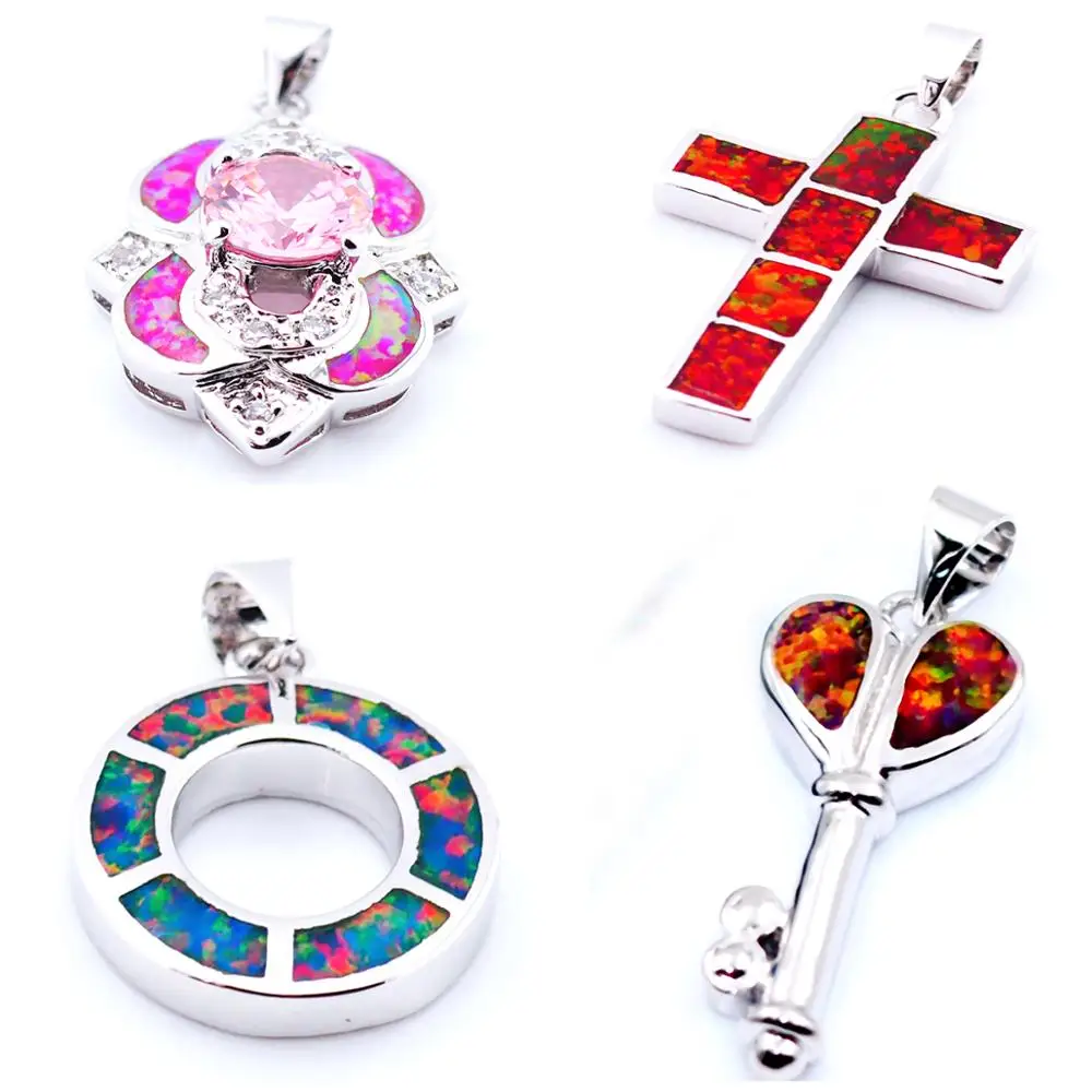 

Hot Sale Women Party Gift Silver Fire Opal Fashion Pendant Free Ship P002