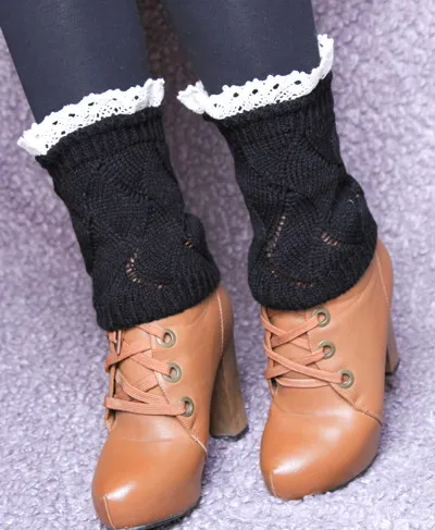 Новые кружевные вязаные гетры, манжеты для ботинок, носки 23 пар/лот#3913 - Цвет: 2