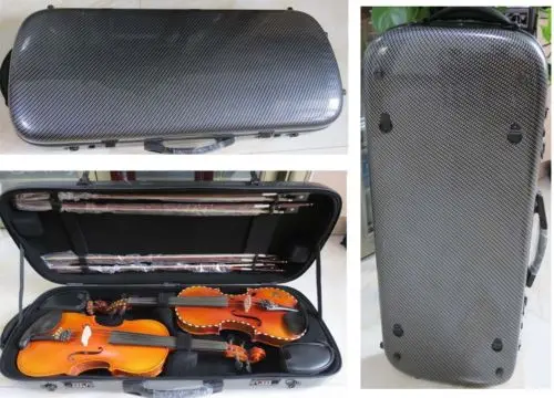 

Double Violin Case black Carbon Fiber Case Adjustable Size For Violin Viola