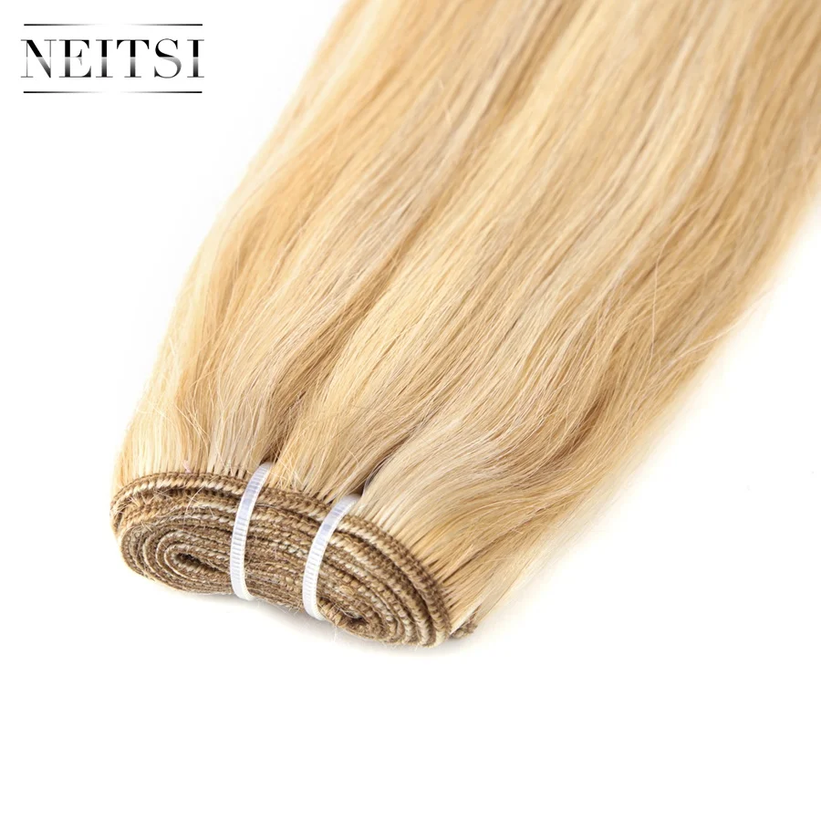 Neitsi Straight Machine Made Remy Human Hair Extensions 20" 24" 100g/pc Black Blonde Ombre Piano Colored Hair Weave Weft Bundles