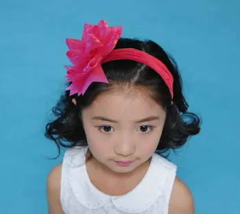 

20pcs 5.5" Chiffon Headband Head Hair Band Flower Take Photo Beauty Accessories hot Selling WholesaleFree Shipping