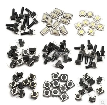 

140pcs 14types Momentary Tact Tactile Push Button Switch SMD Assortment Kit