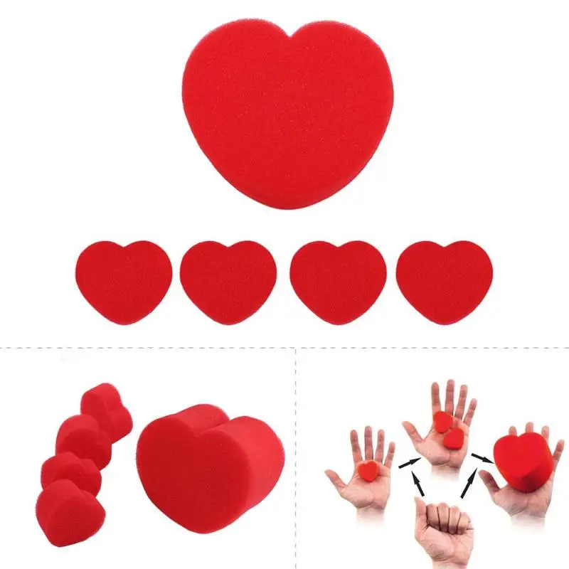 

5pcs/lot Magic Trick Sponge Heart Love Balls Street Magic Accessories Close-up Magic Tool for Valentine Day Wedding Supplies