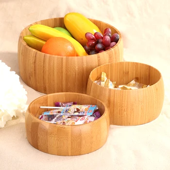 

Bamboo fruit tray desktop storage box nuts desserts plates eco-friend natural wood party wedding kitchenware bamboo bowls