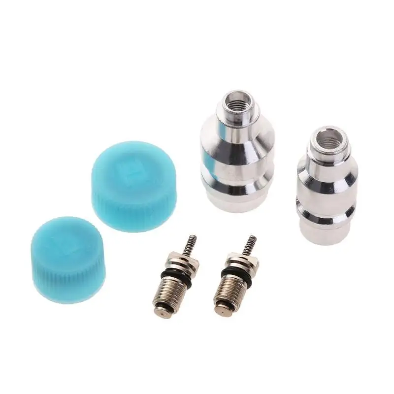 

6Pcs/set Car A/C Service Kit Charging Port High Low Pressure Adapters + R134a Caps+ Valve Cores Auto Air Condition Accessories