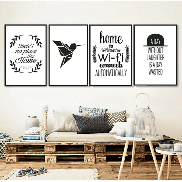 Modern nordic canvas paintings minimalist quotes black white posters prints pop wall art picture living room Modern nordic canvas paintings minimalist quotes black white posters prints pop wall art picture living room
