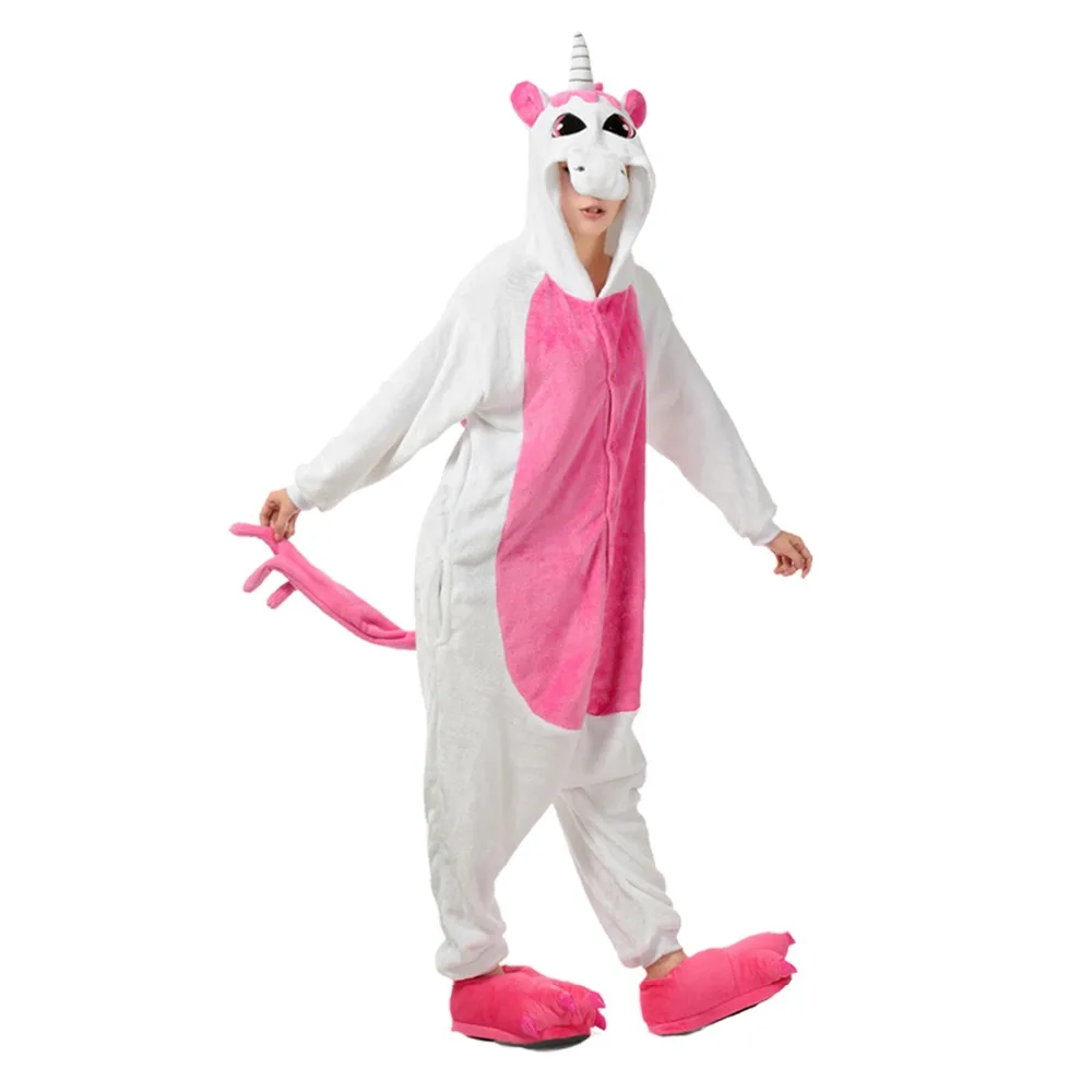 

Women Pajamas Adult Anime Pajamas Sets Cartoon Sleepwear Flannel Animal Unicorn Pajamas Winter Warm Hooded Unicornio Halloween