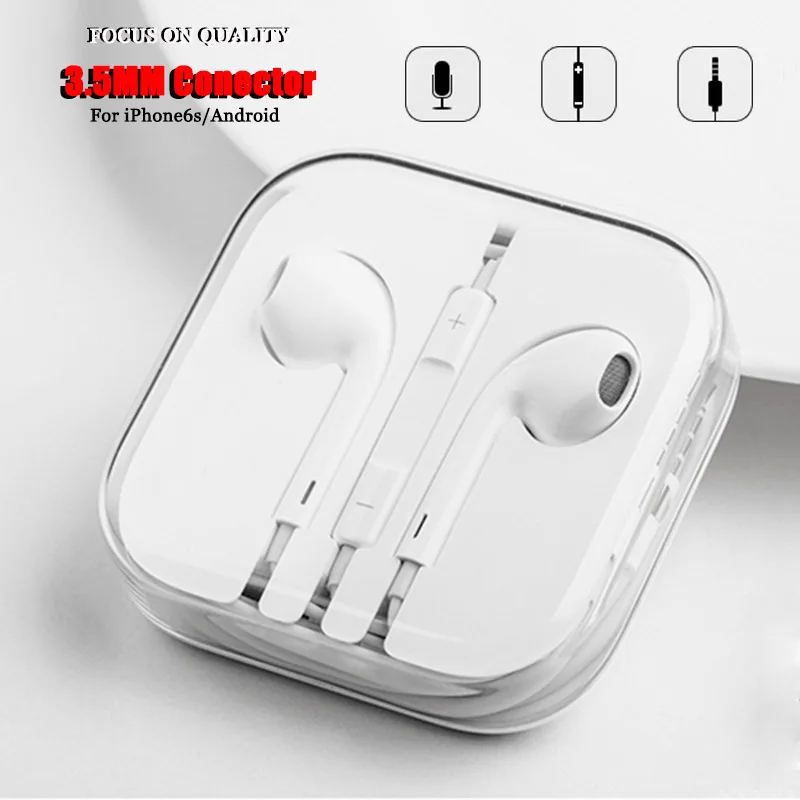 

Stereo Earphone in line control In Ear Earphone Headset for phone xiaomi for iPhone 6 Samsung Music Sport Gaming Earbuds 3.5MM
