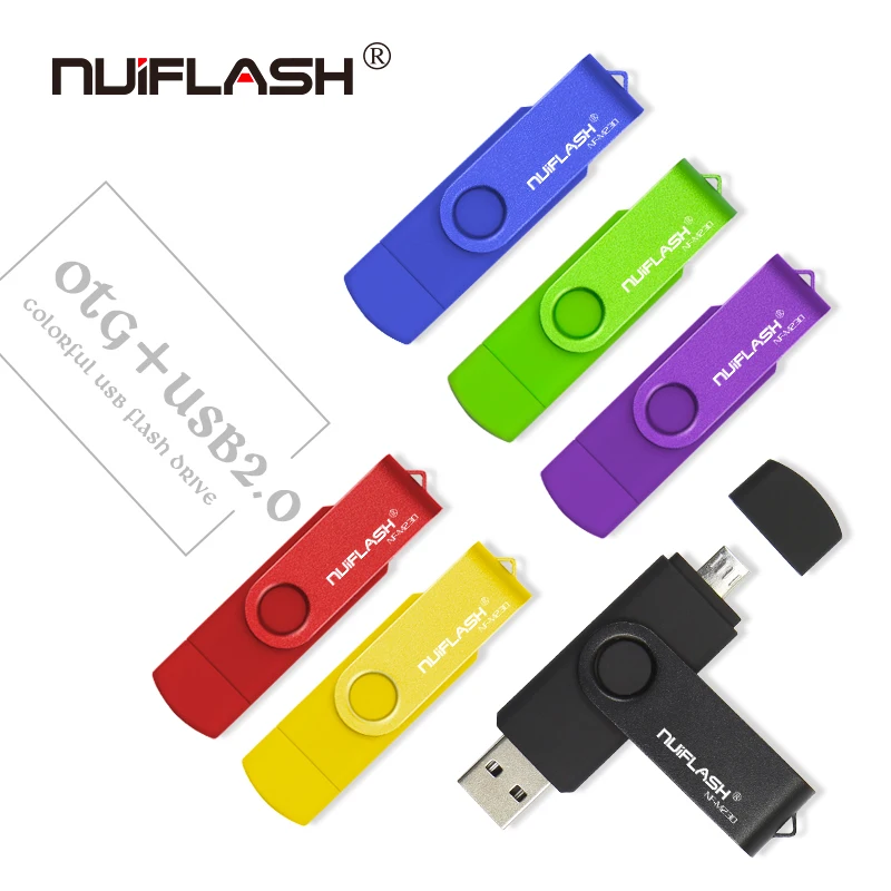 Nuiflash цветной OTG USB флеш-накопитель 128 Гб 64 ГБ 32 ГБ флеш-накопитель Micro USB 8 Гб 16 Гб USB флеш-накопитель для компьютера/телефона Android