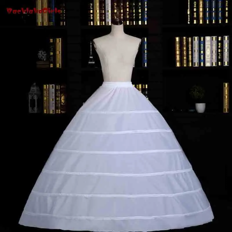 

White 6 Hoops Petticoats for Wedding Dress Crinoline Underskirt Cheap Price Wedding Accessories For Brial Ball Gown 2018