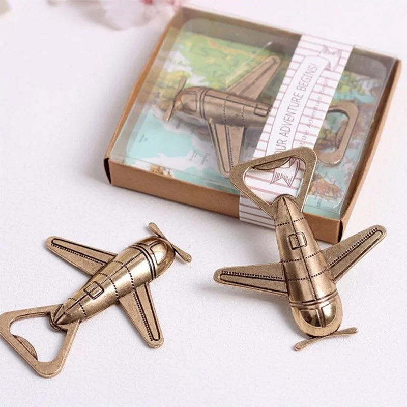 

10pcs/lot Airplane design Bottle Openers Wedding Favors and Gifts For Guest Birthday Wedding Party Gift for Drop shipping