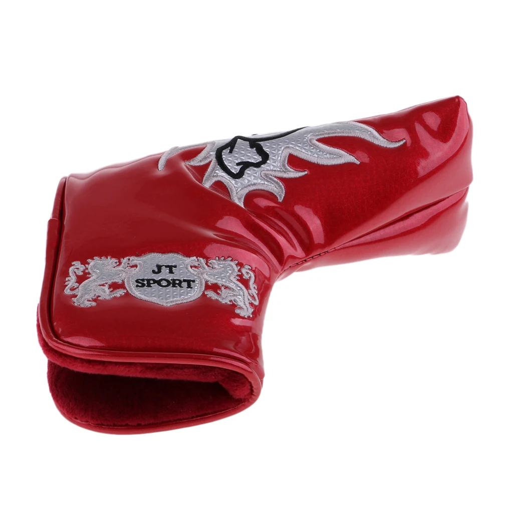 Premium Durable PU Skull Head Magnetic Golf Blade Putter Head Cover Headcover Protector Bag Accessories - 4 Colors