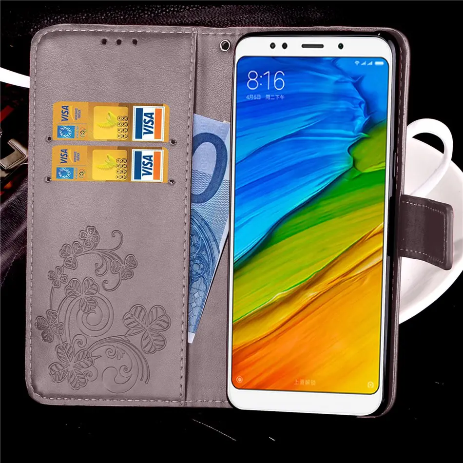 Đối với Xiaomi Redmi 5 Cộng Với Trường Hợp Lật Wallet PU Leather Case Cho Xiaomi Redmi 5 Bìa Chất Lượng Cao Book Đứng Khe Cắm Thẻ Điện Thoại Trường Hợp phone cases for xiaomi