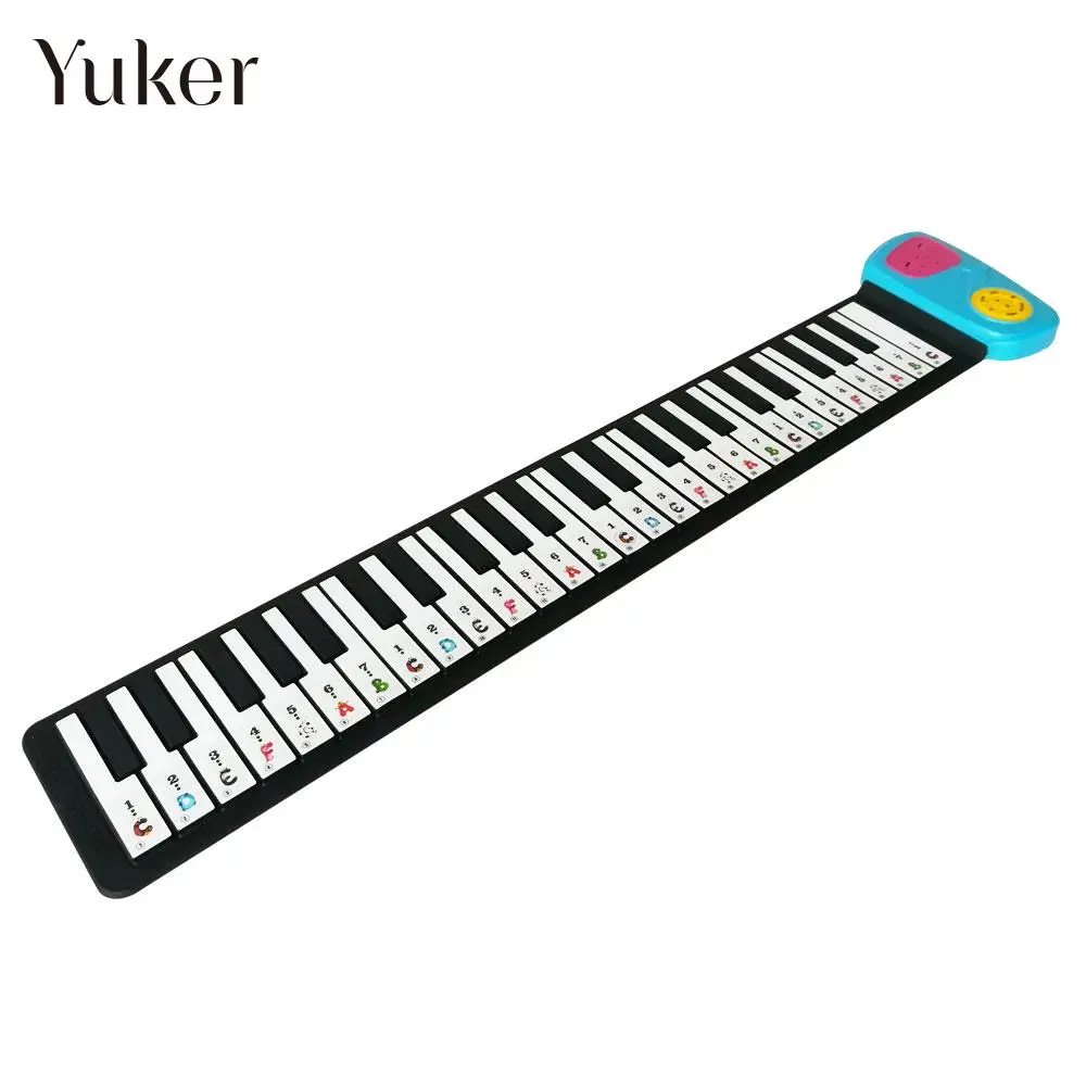 

Electronic Organ Roll Up Piano 49 Key Teaching USB Charging Flexible Electronic Keyboard Piano Sound Spectrum Sticker 49K4