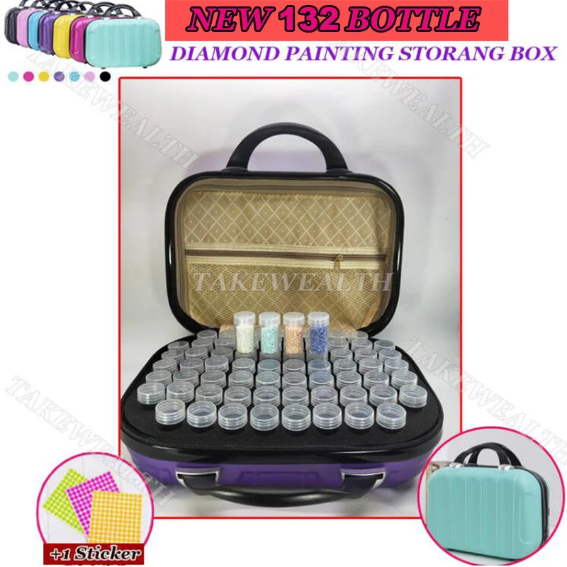 132 Bottles Diamond Painting Cross Stitch Accessories Tool Box Container Diamond Storage Full Square 5D Embroidery Mosaic