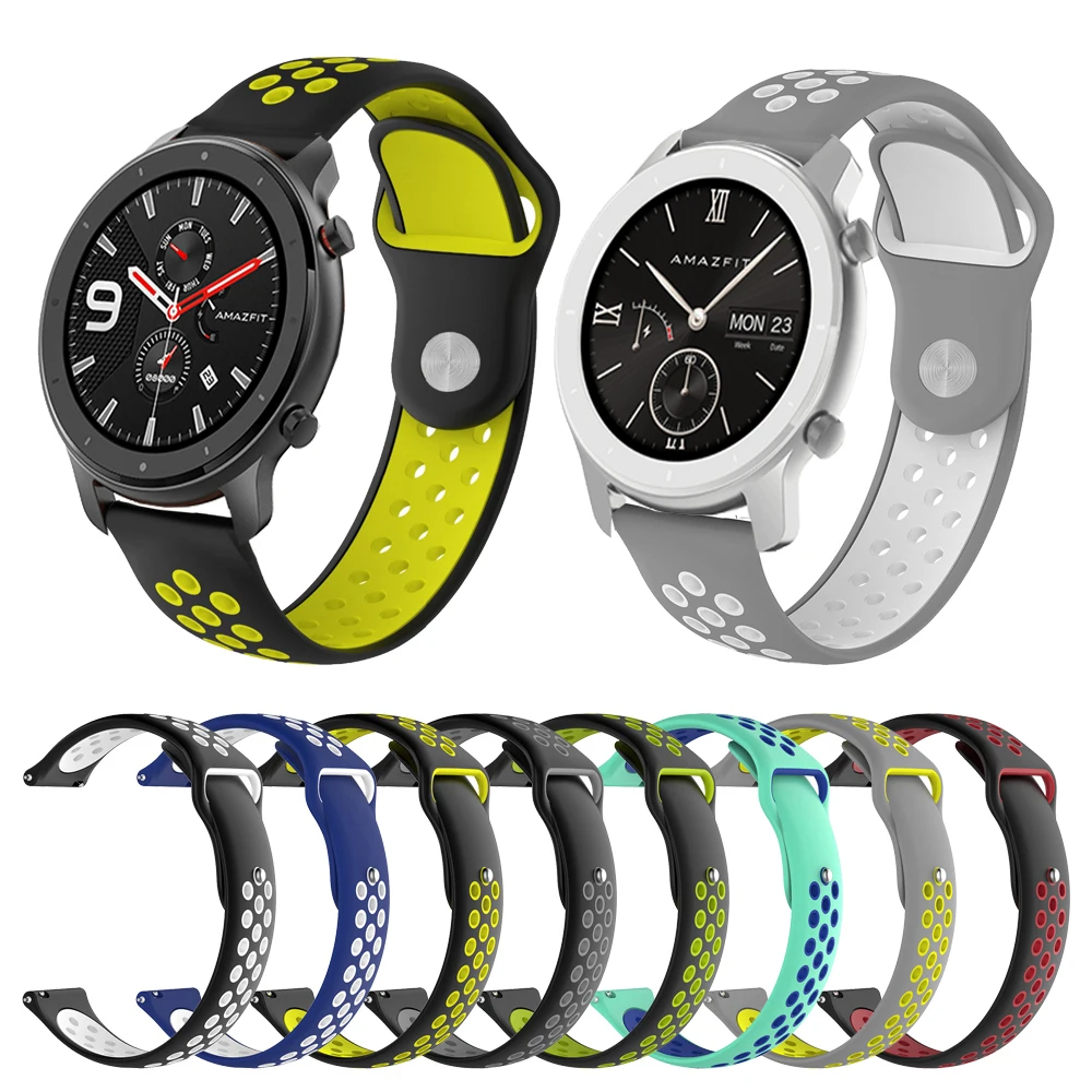 

22mm 20mm Soft Sports silicone Wrist Strap For Xiaomi Huami Amazfit GTR 47mm Replaceable Band for Amazfit gtr 42mm Watchband