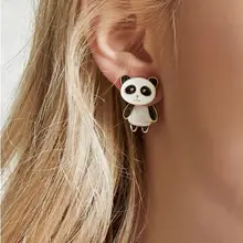 10 пара/лот модные ювелирные изделия эмаль металлические серьги в виде панды для женщин