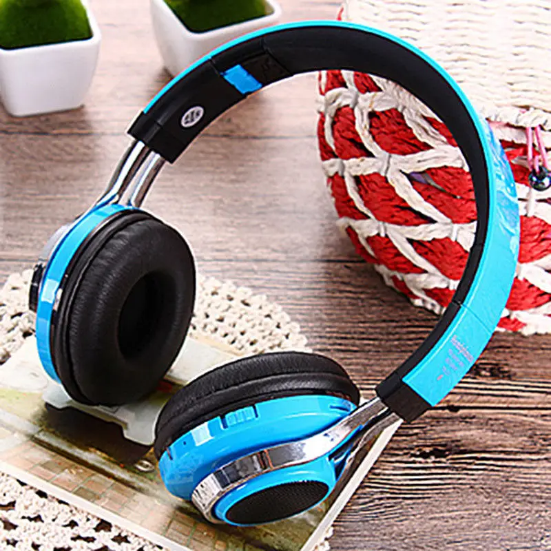KOOYUTA Glowing Stereo Bluetooth Headset support TF Card FM Radio Foldable LED Wireless Bluetooth Sport Headphone for iPhone X 8
