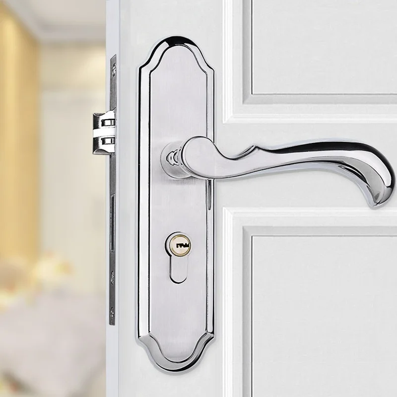 

stainless steel Door Lock knobs and handles door lock mortice lock door handles for interior doors Mute anti-theft lock