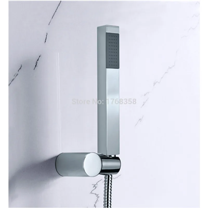 High quality Brass Square Hand Held Shower set With brass Wall bracket