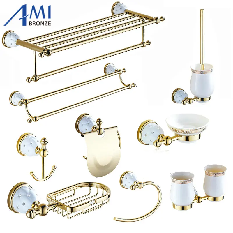 Bathroom Single Towel Bar Wall Mounted Antique Brass Towel Rail 16inch In length
