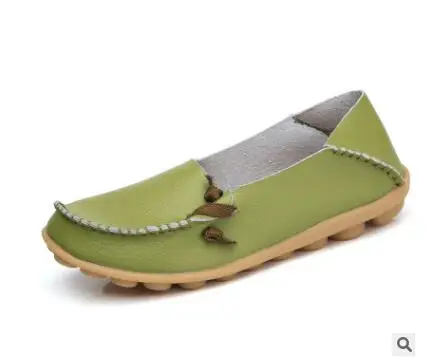 Asileto дышащая обувь из натуральной кожи женская обувь модная женская обувь на шнуровке Повседневная обувь на плоской подошве в горошек; с нескользящей подошвой; обувь для улицы; FlatsT146 - Цвет: Grass green
