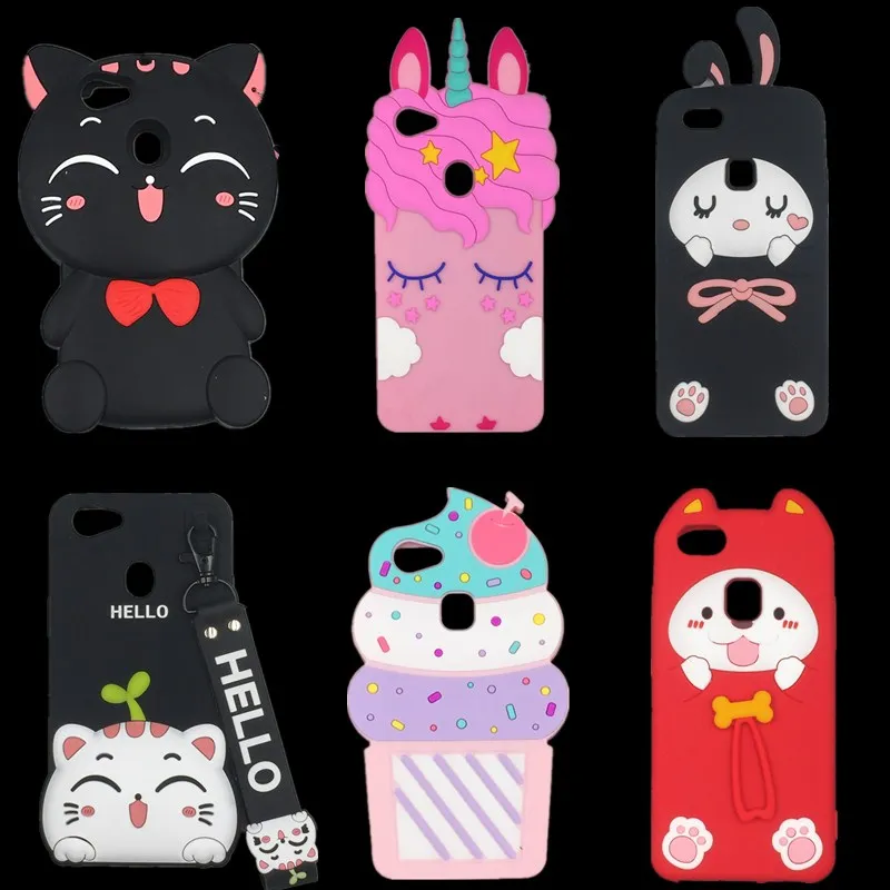 

For Vivo V7 plus / V7 + 3D Cartoon Beard cat Unicorn Horse Dog Rabbit Soft silicone Phone Cover Case For BBK Vivo Y79 5.99 inch