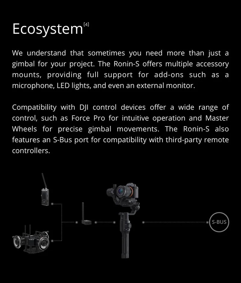 DJI Ronin-S Улучшенный 3-осевая стабилизация автоматизированный SmartShooting работает 12 часов один раз быстро меняющемся съемки портативный монопод с шарнирным замком