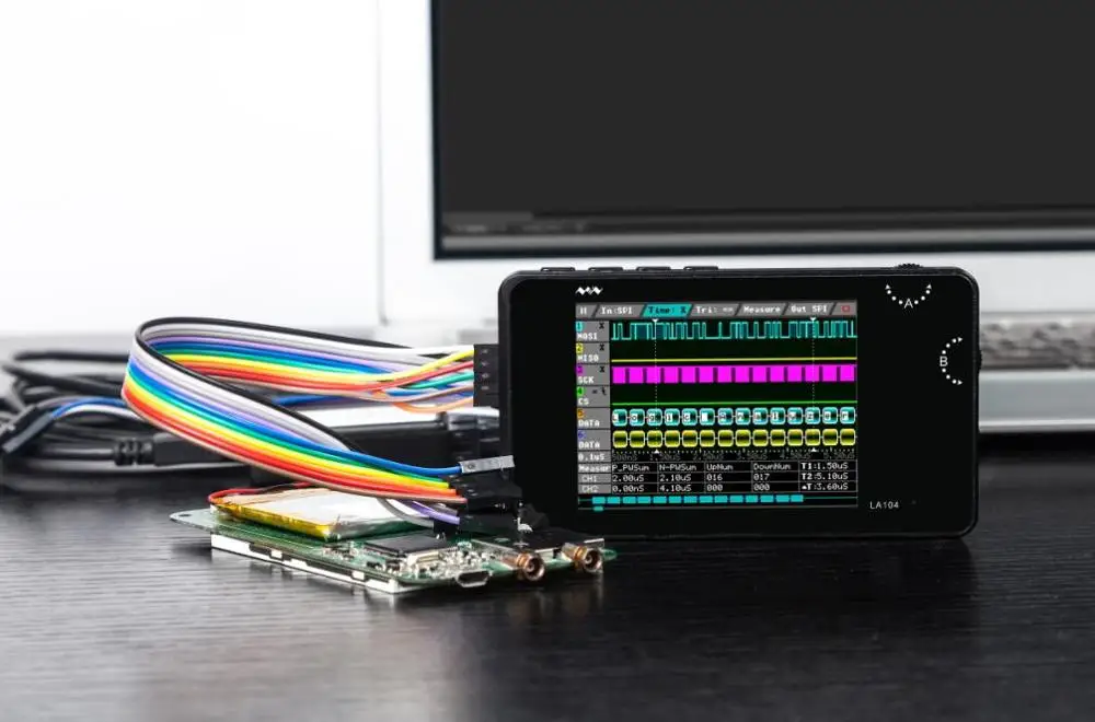 Мини DSO LA104 цифровой логический анализатор 2," экран 4 канала Осциллограф SPI IIC UART программируемый 100 МГц максимальная частота дискретизации