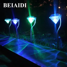 Beiaidi 8 шт. LED Панели солнечные Спайк прожектор Пейзаж Открытый Солнечный заземления Защита от солнца свет бриллиантами Сад Двор Путь Лампы для газонов