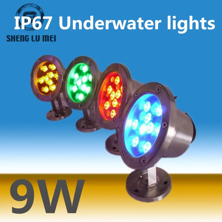 12pcs High Power 9W LED underwater light Fountain waterscape Lamp