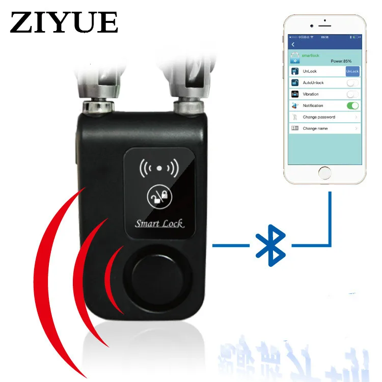 

Free Shipping Bicycle Lock Waterproof Bluetooth Intelligent Anti-theft Lock Cut Mountain Bike Steel Chain