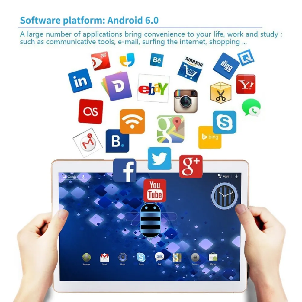 

9.6 Inch Dual SIM Card Android 6.0 2G 3G Phone Call Tablet LCD Wi-Fi Bluetooth G-sensor GPS FM 4500mAh 5 MP Camera