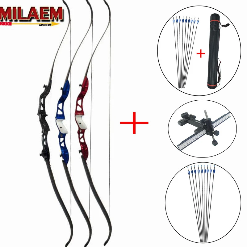 

66" Archery Takedown Recurve Bow Aluminum Alloy Riser Right Hand 24-36lbs Bow Arrow Kits Outdoor Hunting Shooting Accessories