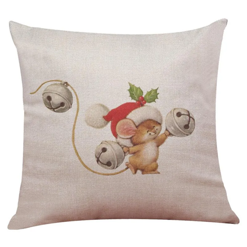 New Christmas Cotton Linen Pillow Case Sofa Cushion Cover Home Decor05
