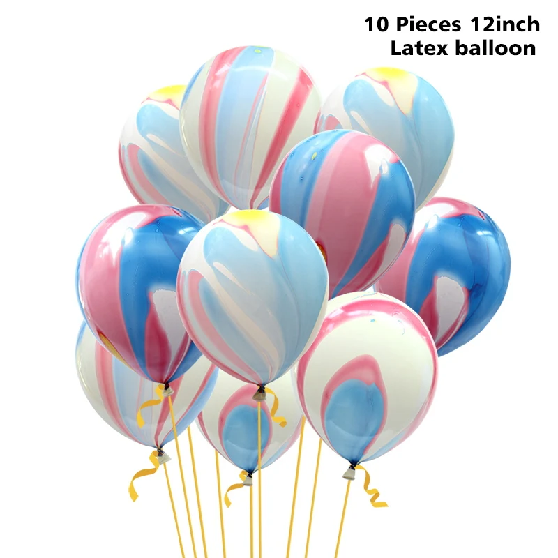 HUADODO 10 шт. 12 дюймов Агатовые латексные шары воздушный шар надувной шар для дня рождения Свадебные украшения вечерние принадлежности - Цвет: Colorful balloon