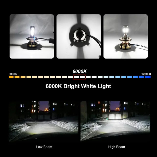 Crbrillar H7 светодиодный H4 с Lumi s luxeon ZES чипы фар H1 H11 9006 HB4 9005 HB3 Лампа 6000K 12V 12000LM для