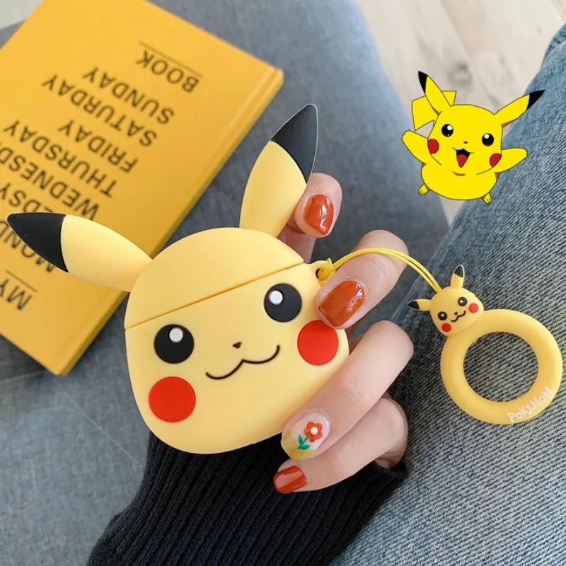 Cartoon Wireless Earphone Case for Apple AirPods Bluetooth Headset for airpods 2 Handheld Game Player for Pokemon Silicone Cover